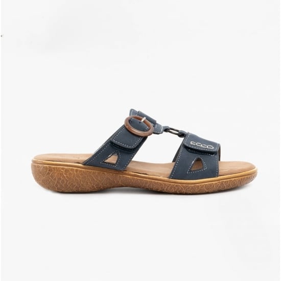 JACKIE Ladies Slip-On Sandals Navy - Image 1