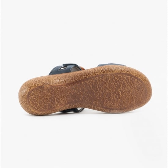 JACKIE Ladies Slip-On Sandals Navy - Image 3
