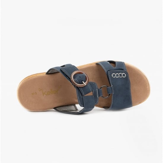 JACKIE Ladies Slip-On Sandals Navy - Image 4
