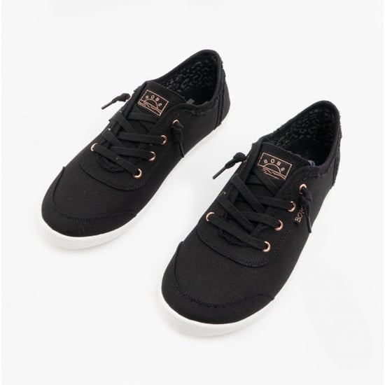 BOBS B CUTE Ladies Canvas Slip On Trainers Black - Image 3
