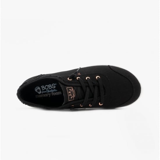 BOBS B CUTE Ladies Canvas Slip On Trainers Black - Image 5