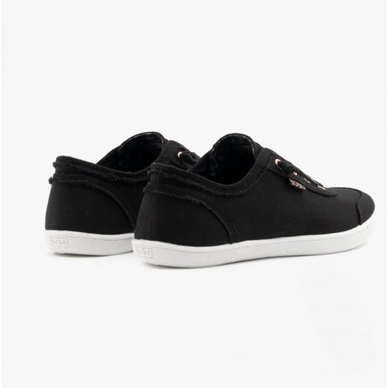 BOBS B CUTE Ladies Canvas Slip On Trainers Black - Image 6