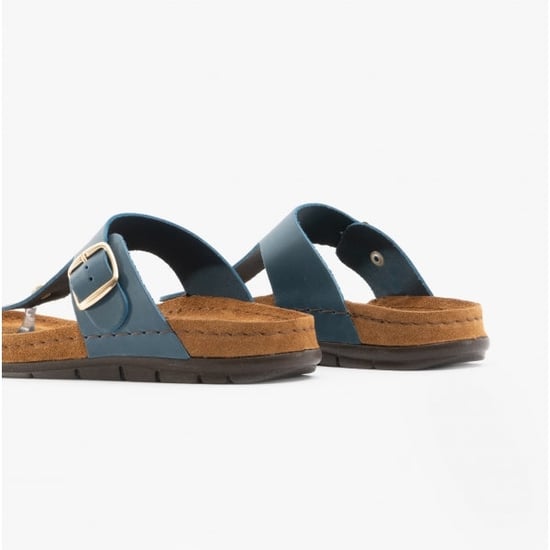 5860 Ladies Leather Mule Sandals Blue Jeans - Image 6