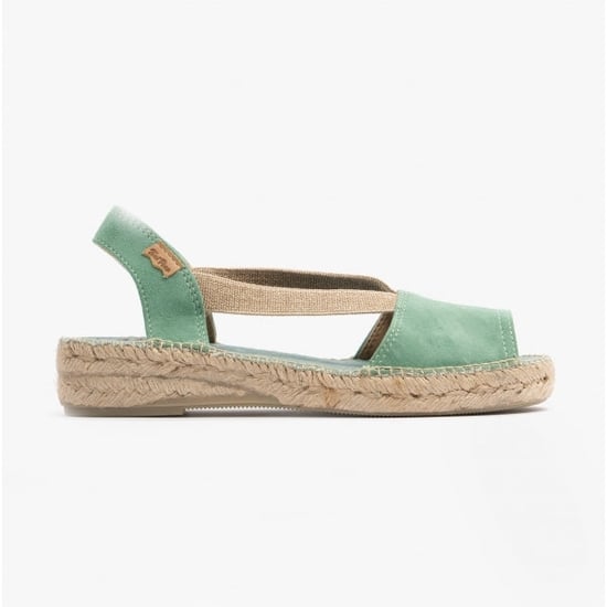 ELLA Ladies Suede Espadrille Sandals Mint - Image 1