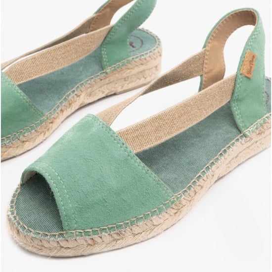 ELLA Ladies Suede Espadrille Sandals Mint - Image 3