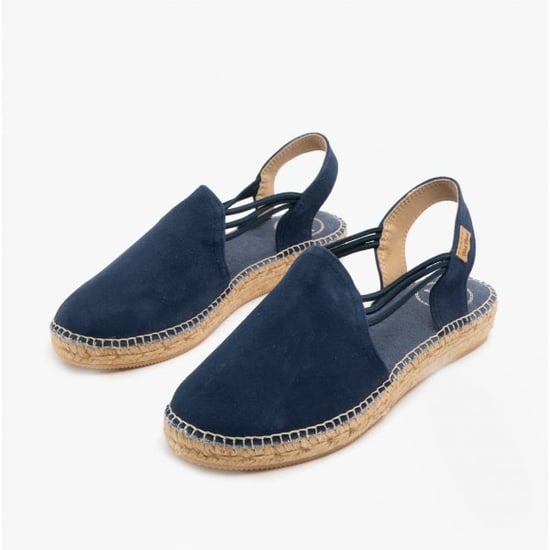 NURIA Ladies Suede Espadrille Sandals Navy - Image 3