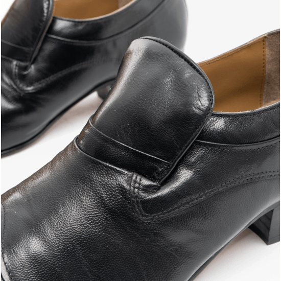 CARLUCCIO Mens Leather Cuban Heel Shoes Black - Image 3