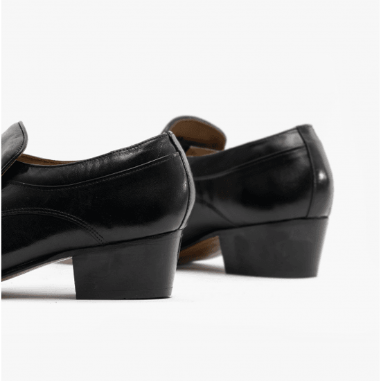 CARLUCCIO Mens Leather Cuban Heel Shoes Black - Image 5