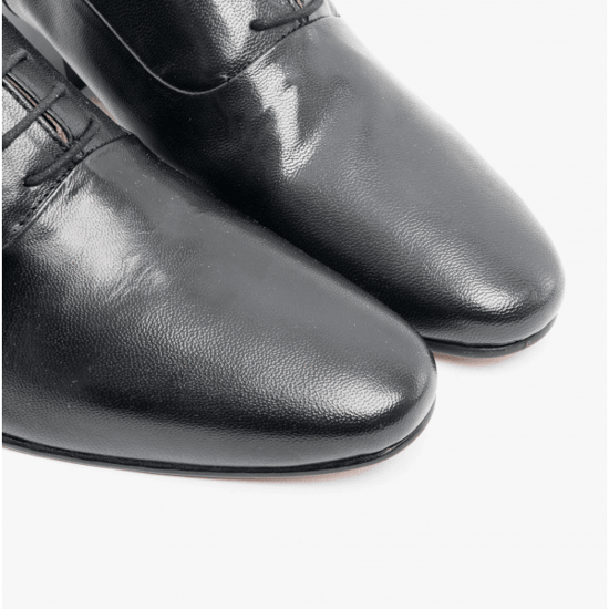 TONI Mens Leather Cuban Heel Shoes Black - Image 3