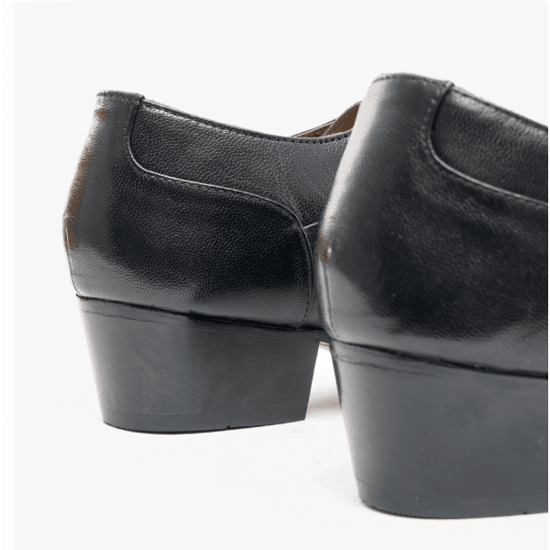 TONI Mens Leather Cuban Heel Shoes Black - Image 4