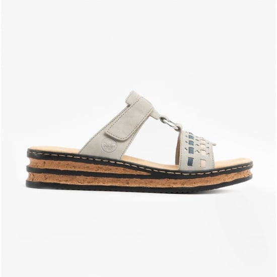 62995-42 Ladies Slip-On Sandals Grey - Image 1