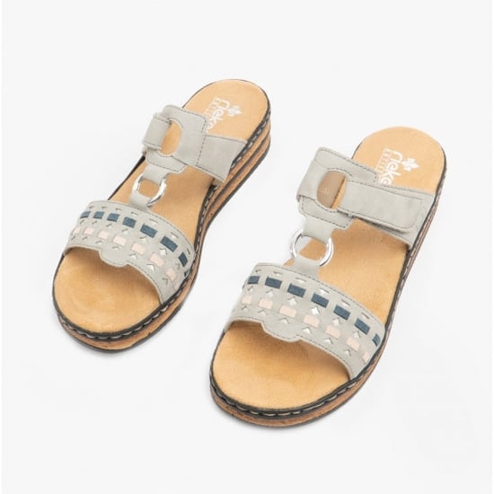 62995-42 Ladies Slip-On Sandals Grey - Image 3