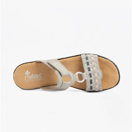 62995-42 Ladies Slip-On Sandals Grey - Image 5