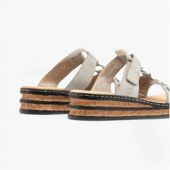62995-42 Ladies Slip-On Sandals Grey - Image 6