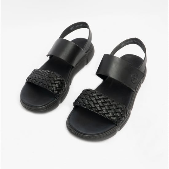 68983-00 Ladies Strappy Sandals Black - Image 3