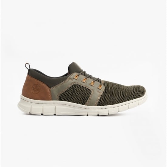 B7796-54 Mens Slip-On Trainers Green - Image 1