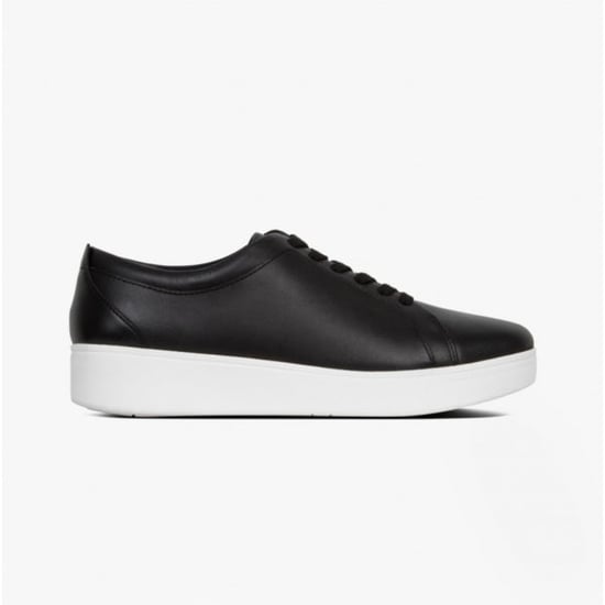 RALLY Ladies Leather Trainers Black/White - Image 1
