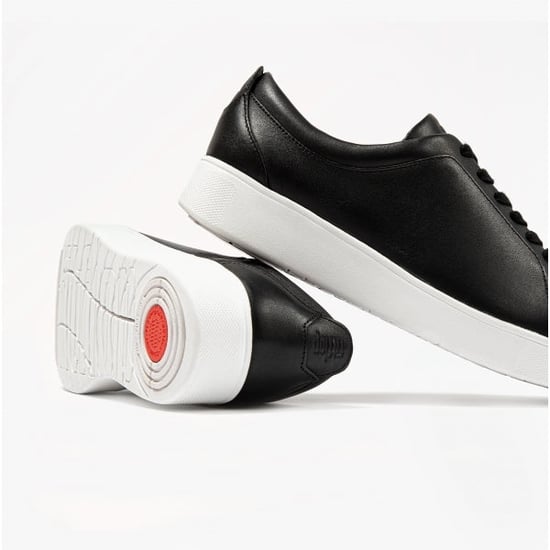 RALLY Ladies Leather Trainers Black/White - Image 4