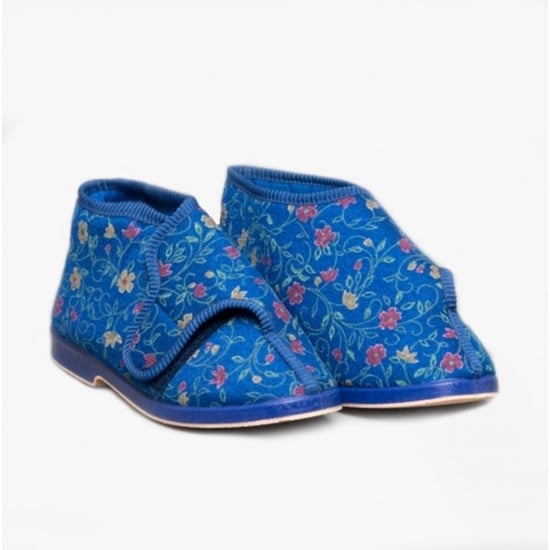 GBS BELLA Womens Extra Wide (E+) Boot Slippers Blue - Image 2