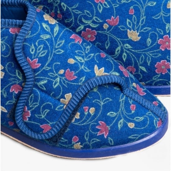 GBS BELLA Womens Extra Wide (E+) Boot Slippers Blue - Image 4