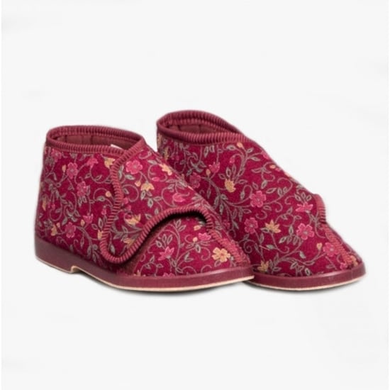 GBS BELLA Womens Extra Wide (E+) Boot Slippers Wine - Image 2