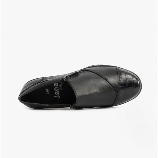 24660-29-055 Ladies Leather Shoes Black Croc - Image 1