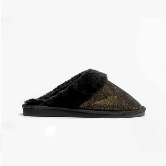 Jo & Joe SHIMMER Womens Mule Slippers Black - Image 1