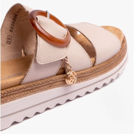 JOCELYN Ladies Dual Strap Sandals White - Image 5