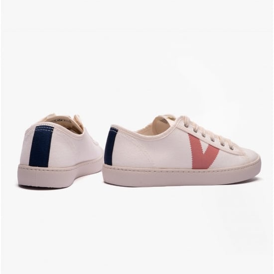 BERLIN ECO CONTRAST CANVAS Womens Trainers White/Rose - Image 3
