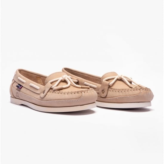 ALCYONE G2 Ladies Nubuck Boat Shoes Stone - Image 2