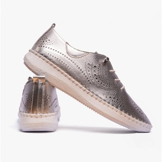 KATYA Ladies Bungee-Lace Trainers Silver - Image 5