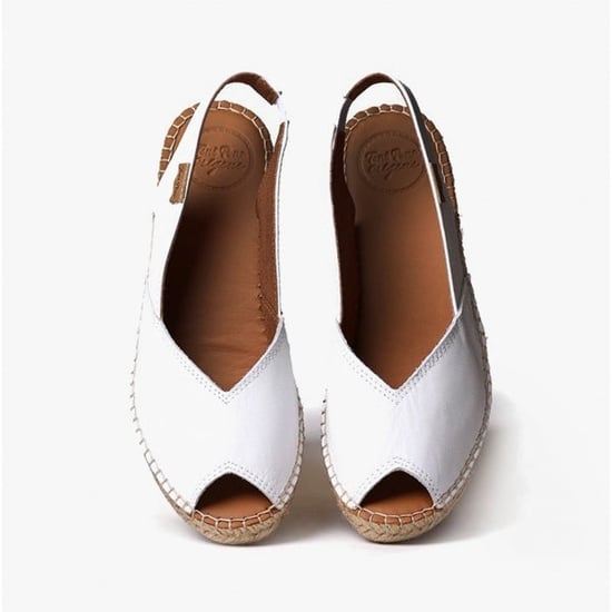 BERNIA Ladies Leather Slingback Espadrilles White - Image 3