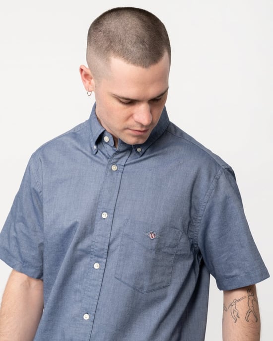 GANT Mens Regular Fit Short Sleeve Oxford Shirt - Image 2