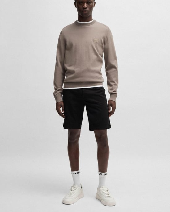BOSS Orange Heren Slim Fit Chino Shorts in Stretch Katoen Twill - Image 2