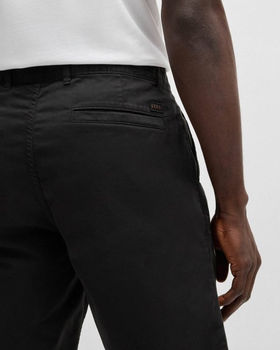 BOSS Orange Heren Slim Fit Chino Shorts in Stretch Katoen Twill - Image 4