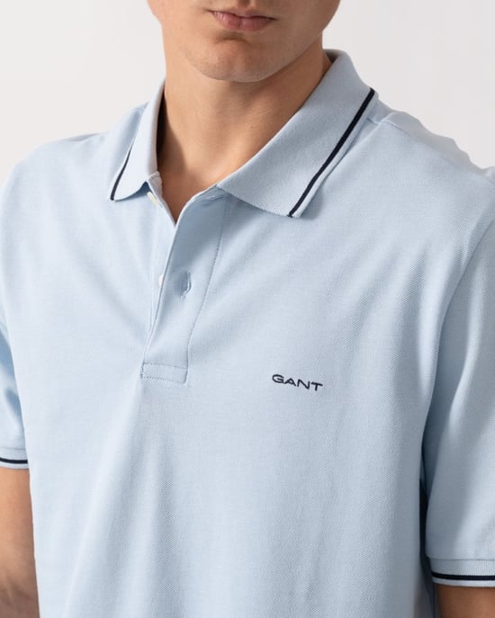 GANT Heren Korte Mouw Tipping Pique Polo - Image 2
