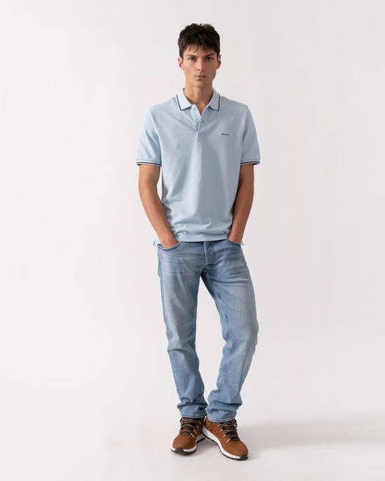GANT Heren Korte Mouw Tipping Pique Polo - Image 3