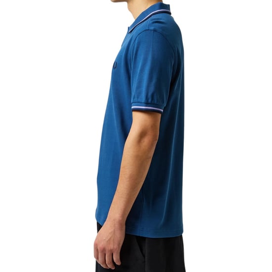 Fred Perry M3600 Twin Tipped Polo Shirt In Midnight Blue - Image 3