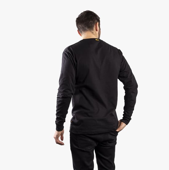CAT HANDELSMERK BANDEER Heren Katoenen Lange Mouw T-Shirt Zwart - Image 4
