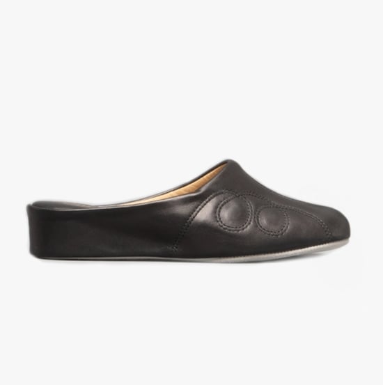 Cincasa Menorca MAHON Womens Leather Mule Slippers Black - Image 1