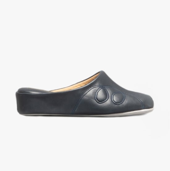 Cincasa Menorca MAHON Womens Leather Mule Slippers Navy - Image 1