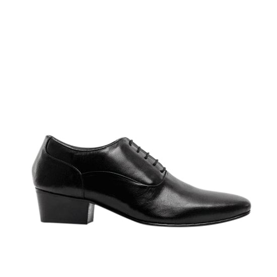 TONI Mens Leather Cuban Heel Shoes Black - Image 6
