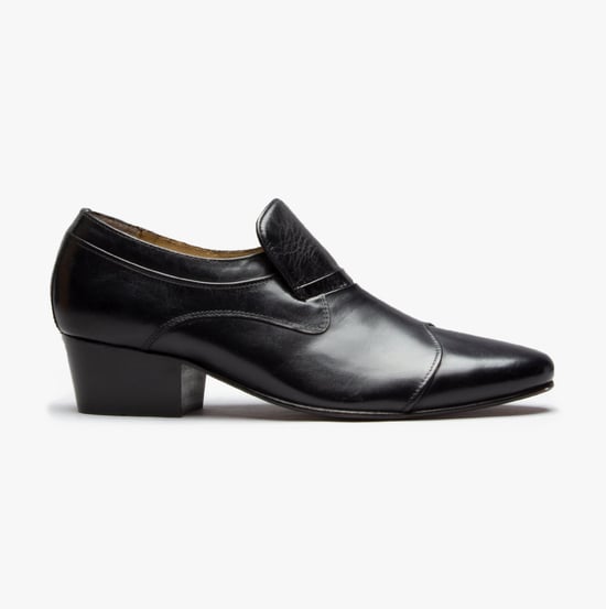 CARLUCCIO Mens Leather Cuban Heel Shoes Black - Image 1