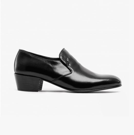 BILBAO Mens Soft Leather Plain Cuban Heel Shoes Black - Image 1