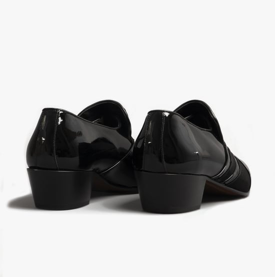 PABLO Mens Patent Leather Cuban Heel Shoes Black - Image 1