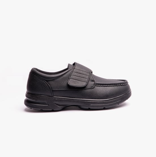 TONY Mens Touch Fasten Shoes Black - Image 1