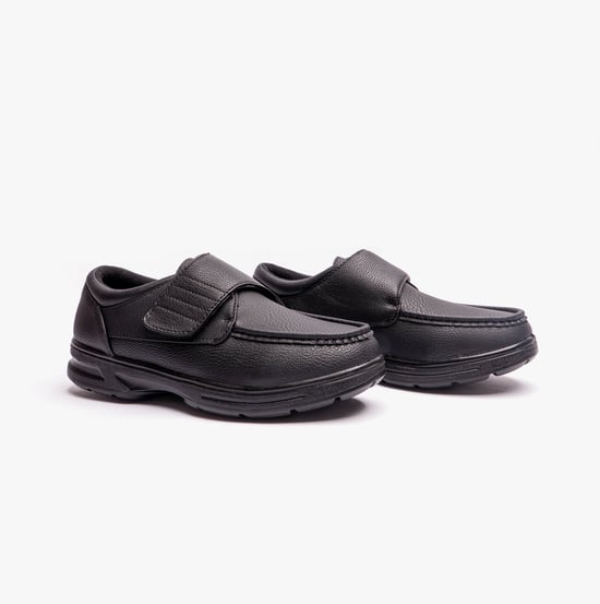 TONY Mens Touch Fasten Shoes Black - Image 3