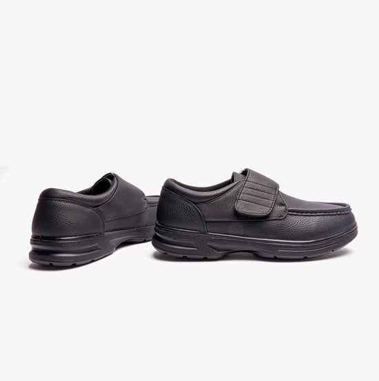 TONY Mens Touch Fasten Shoes Black - Image 2