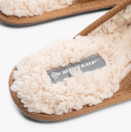 Dunlop TAYLOR Mens Suede Mule Slippers Cognac - Image 4