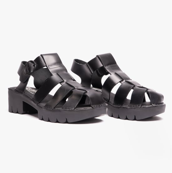 EMME511FLY Ladies Fisherman Sandals Black - Image 2